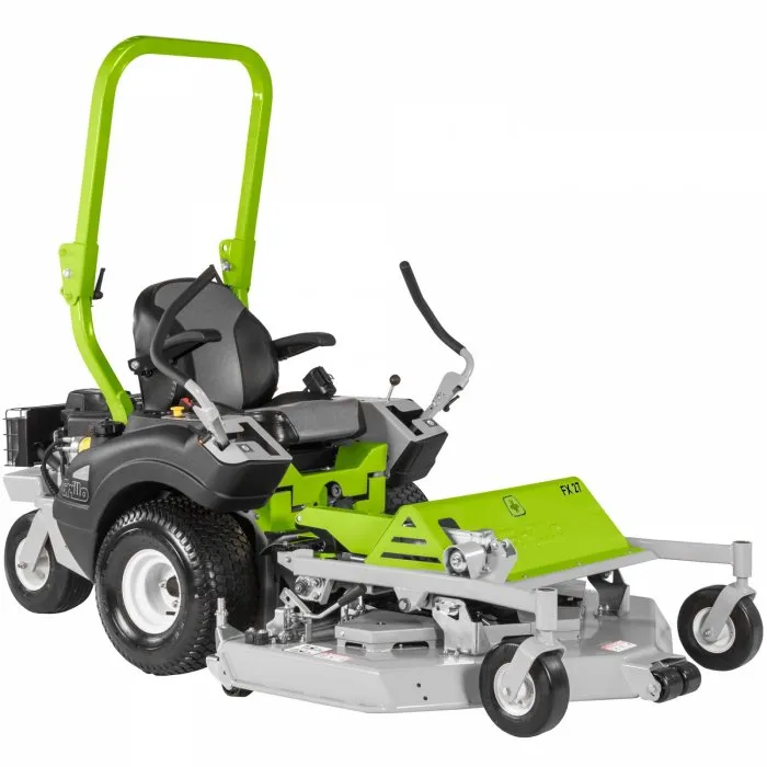 Tondeuse à rayon de braquage zéro Grillo FX 27 avec arceau de sécurité. Matériel professionnel disponible chez Outivert à Nivelles et Waterloo.